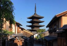 Inside the Yasaka pagoda